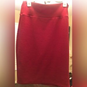 LulaRoe Cassie pencil skirt, size large, pink